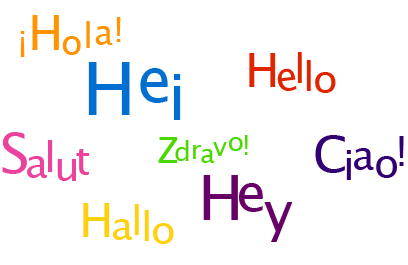 Begrüßungen auf verschiedenen Sprachen